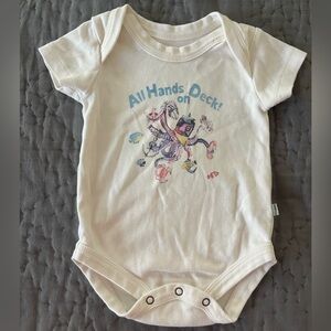 Finn + Emma All Hands on Deck Octopus Onesie 3-6 Months 100% Organic Cotton